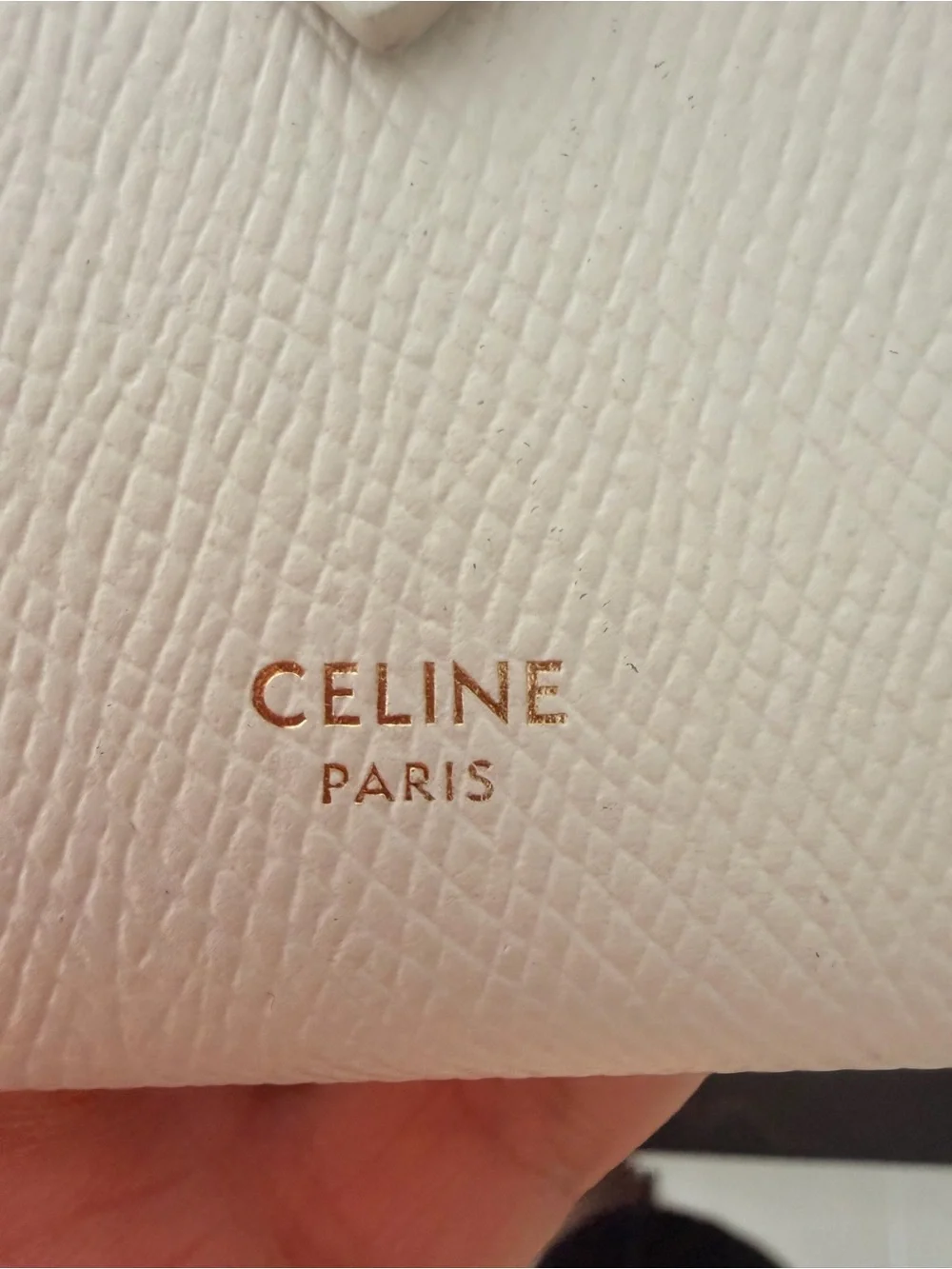 Celine Cream Textured Leather Snap Wallet